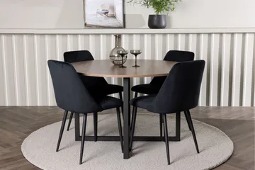 Durango Matgrupp 120 cm Rund med 4 Night Stolar - Valnöt - Products - Möbler - Bord & matgrupp - Matgrupp