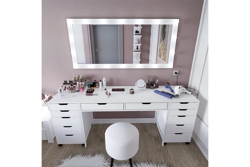 Durusu Sminkbord 200 cm - Mattvit - Products - Möbler - Bord & matgrupp - Sminkbord & toalettbord