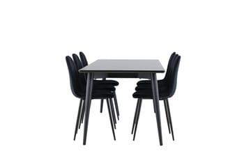 Ellis Matgrupp 230 cm Rektangulär med 6 Polar stolar - Svart/Svart - Products - Möbler - Bord & matgrupp - Matgrupp