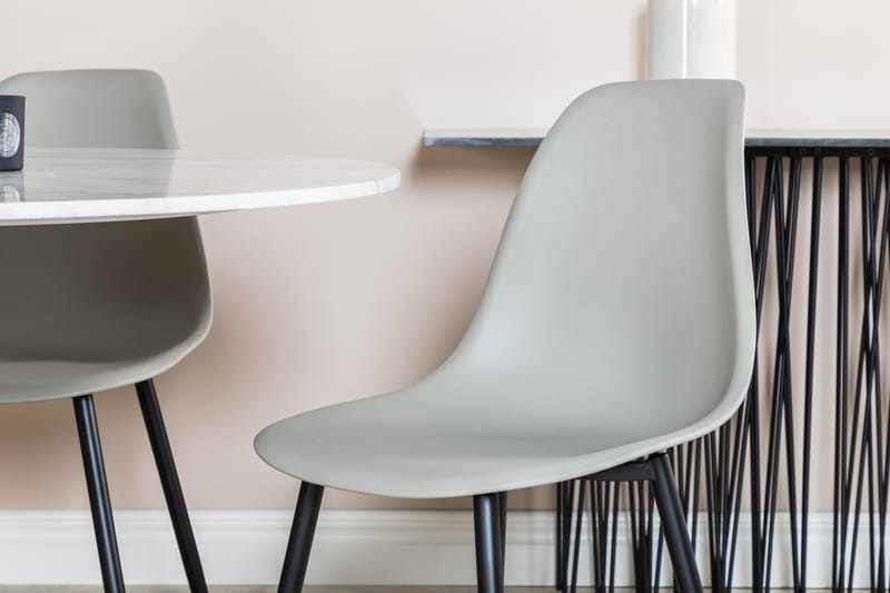 Estelle Matgrupp 106 cm Rund med 4 Polar stolar - Svart - Products - Möbler - Bord & matgrupp - Matgrupp