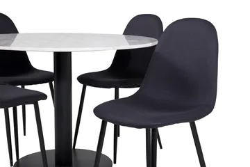 Estelle Matgrupp 106 cm Rund med 4 Polar stolar - Svart - Products - Möbler - Bord & matgrupp - Matgrupp