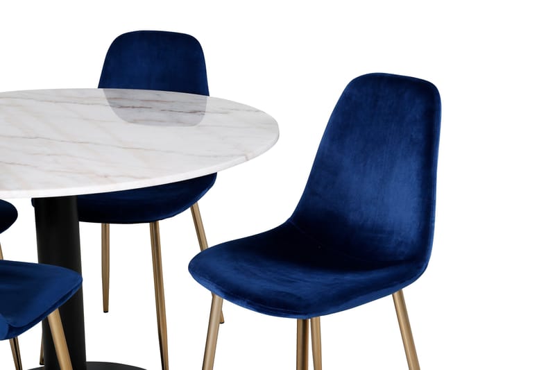 Estelle Matgrupp 106 cm Rund med 4 Polar stolar - Svart - Products - Möbler - Bord & matgrupp - Matgrupp