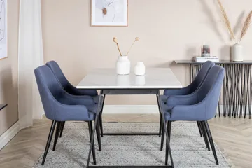 Estelle Matgrupp 140 cm Rektangulär med 4 Plaza stolar - Svart - Products - Möbler - Bord & matgrupp - Matgrupp