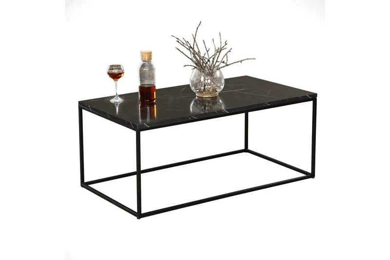 Falan Soffbord 95 cm Marmormönster - Svart - Products - Möbler - Bord & matgrupp - Soffbord