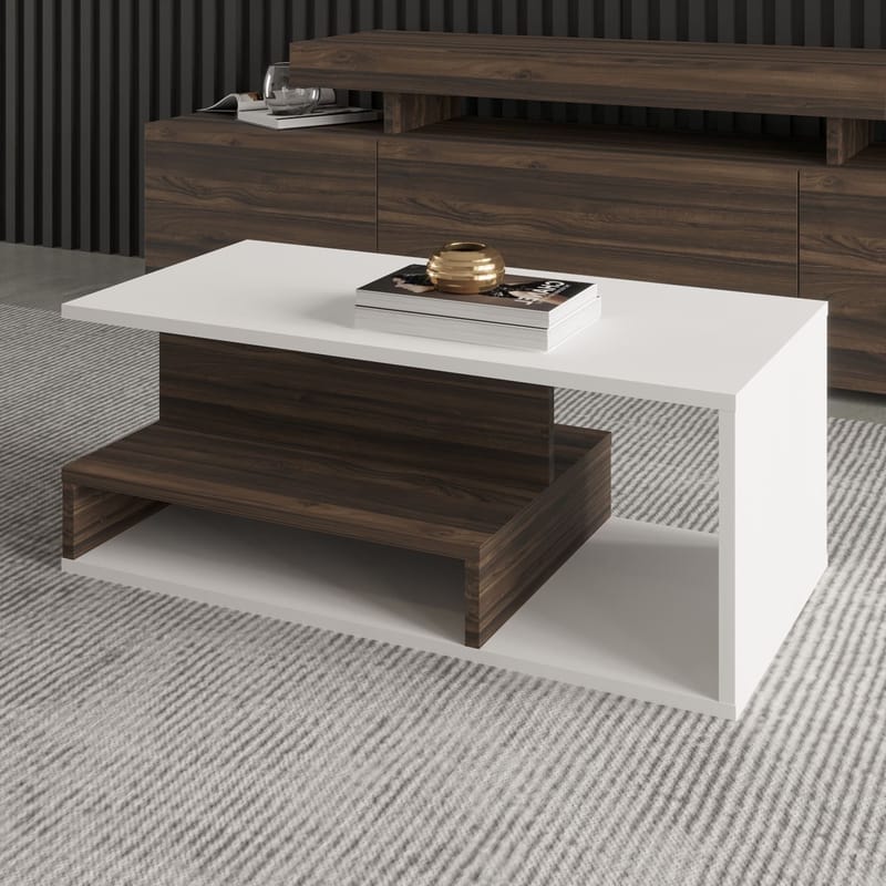 Fenlo Soffbord 90x35x44,8 cm - Vit valnöt - Products - Möbler - Bord & matgrupp - Soffbord
