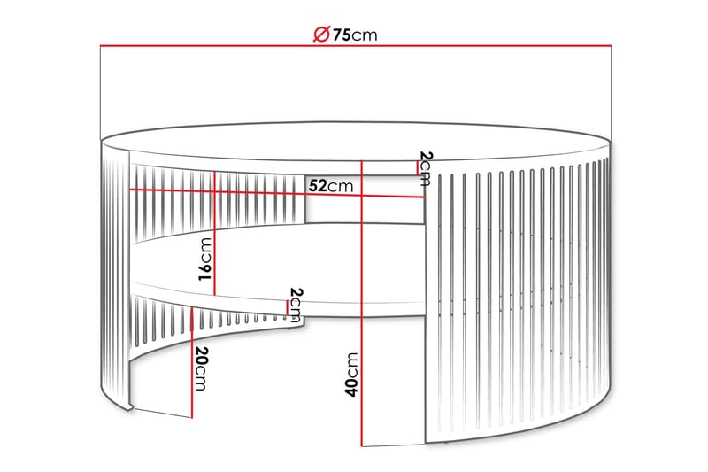 Friend Soffbord 75 cm - Svart/Beige - Products - Möbler - Bord & matgrupp - Soffbord