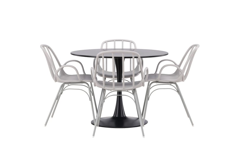 Glade Matgrupp 100 cm Rund med 4 Dyrön stolar - Svart - Products - Möbler - Bord & matgrupp - Matgrupp