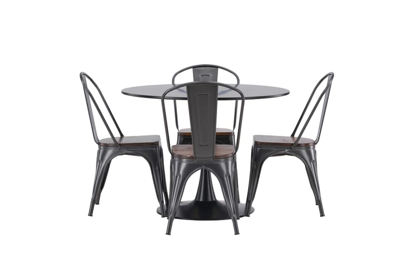 Glade Matgrupp 100 cm Rund med 4 Tempe stolar - Mörkgrå - Products - Möbler - Bord & matgrupp - Matgrupp