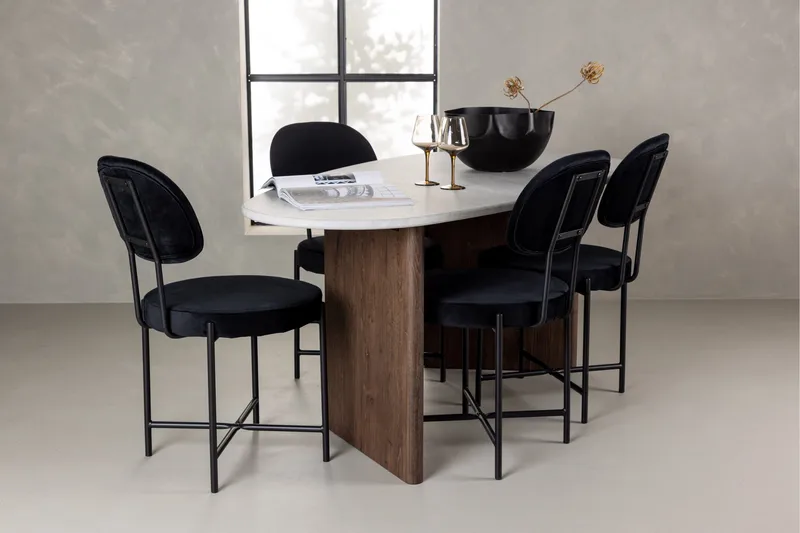 Grönvik Matgrupp 180 cm Oval med 4 Stella Stolar - Mocca - Products - Möbler - Bord & matgrupp - Matgrupp