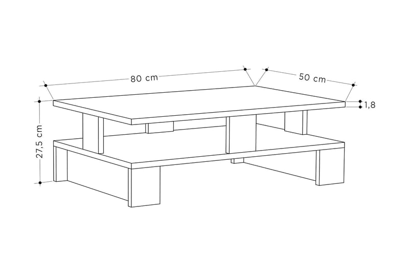 Huesca Soffbord 80x27,5x80 cm - Grå - Products - Möbler - Bord & matgrupp - Soffbord