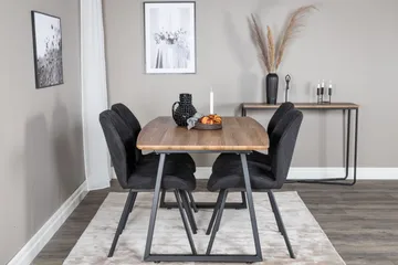 Inca Matgrupp 160 cm Rektangulär med 4 Gemma stolar - Svart - Products - Möbler - Bord & matgrupp - Matgrupp