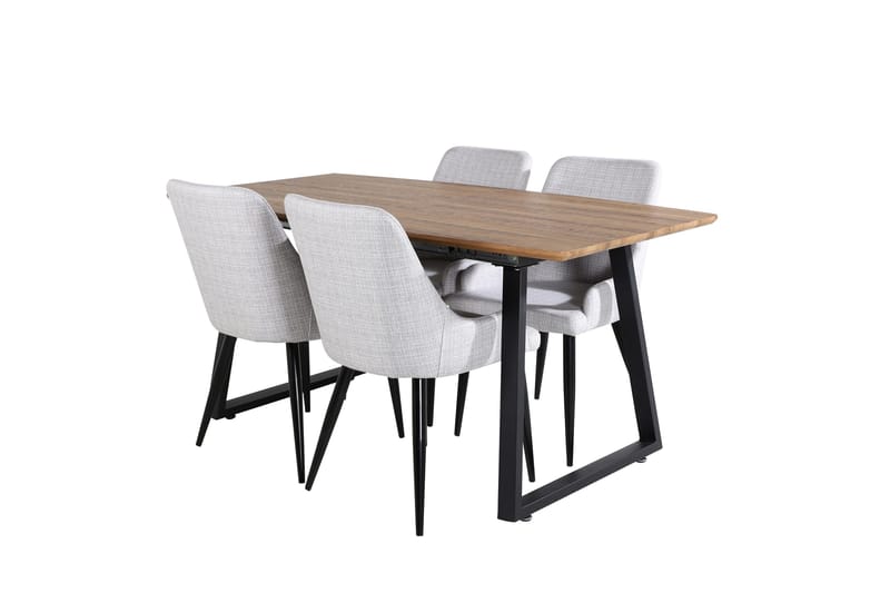 Inca Matgrupp 160 cm Rektangulär med 4 Plaza stolar - Svart - Products - Möbler - Bord & matgrupp - Matgrupp