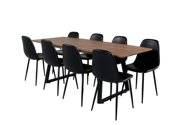 Inca Matgrupp 160 cm Rektangulär med 8 Polar stolar - Svart - Products - Möbler - Bord & matgrupp - Matgrupp