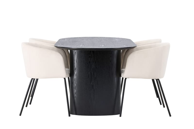 Isolde Matgrupp 180 cm Oval med 4 Berit stolar - Beige - Products - Möbler - Bord & matgrupp - Matgrupp