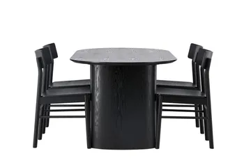 Isolde Matgrupp 180 cm Oval med 4 Montros stolar - Svart - Products - Möbler - Bord & matgrupp - Matgrupp