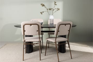 Isolde Matgrupp 180 cm Oval med 4 Seda stolar - Beige - Products - Möbler - Bord & matgrupp - Matgrupp