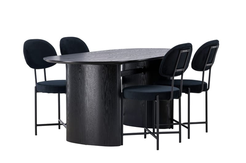 Isolde Matgrupp 180 cm Oval med 4 Stella stolar - Svart - Products - Möbler - Bord & matgrupp - Matgrupp