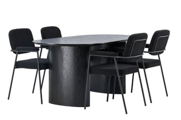 Isolde Matgrupp 180 cm Oval med 4 Yesterday stolar - Svart - Products - Möbler - Bord & matgrupp - Matgrupp