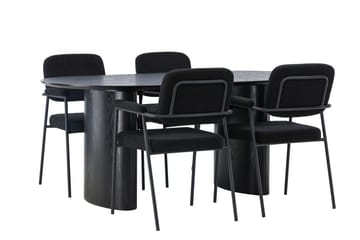 Isolde Matgrupp 180 cm Oval med 4 Yesterday stolar - Svart - Products - Möbler - Bord & matgrupp - Matgrupp