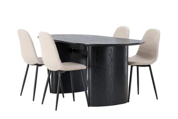 Isolde Matgrupp 180 cm Oval med 4 Polar stolar - Beige - Products - Möbler - Bord & matgrupp - Matgrupp