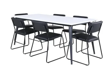 Jimmy Matgrupp 195 cm Rektangulär med 6 Kenth Stolar - Svart - Products - Möbler - Bord & matgrupp - Matgrupp