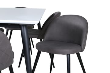 Jimmy Matgrupp 195 cm Rektangulär med 6 Velvet stolar - Svart - Products - Möbler - Bord & matgrupp - Matgrupp