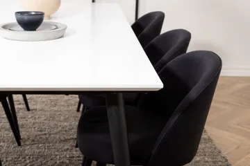 Jimmy Matgrupp 195 cm Rektangulär med 6 Velvet stolar - Svart - Products - Möbler - Bord & matgrupp - Matgrupp