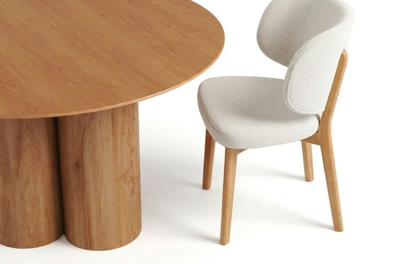 Juno Matgrupp 130 cm runt i Ek med 6 Eira Matstolar - Ek - Products - Möbler - Bord & matgrupp - Matgrupp