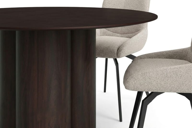 Juno Matgrupp runt 130 cm Rökt Ek med 6 Mora Matstolar - Rökt ek - Products - Möbler - Bord & matgrupp - Matgrupp