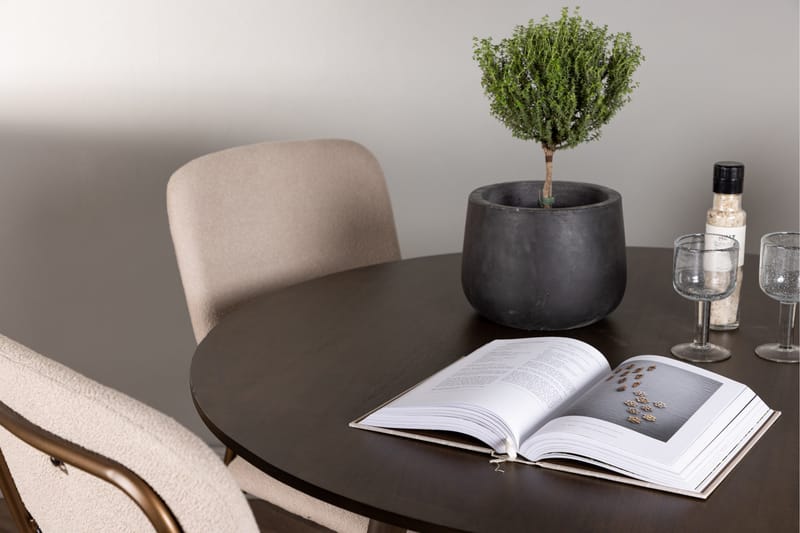 Kaseidon Matgrupp 100 cm Rund med 4 Seda stolar - Beige - Products - Möbler - Bord & matgrupp - Matgrupp