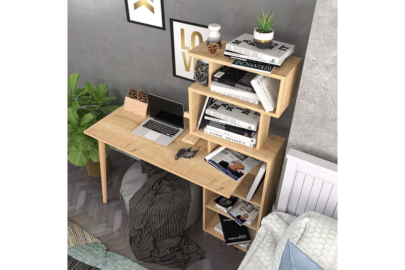 Andifli Skrivbord 55x146,4x133 cm med förvaring - Ek - Products - Möbler - Bord & matgrupp - Kontorsbord - Datorbord