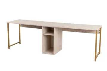 Hu Skrivbord 60x240 cm - Beige/Guld - Products - Möbler - Bord & matgrupp - Kontorsbord - Datorbord