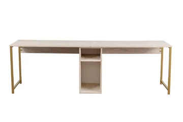 Hu Skrivbord 60x240 cm - Beige/Guld - Products - Möbler - Bord & matgrupp - Kontorsbord - Datorbord