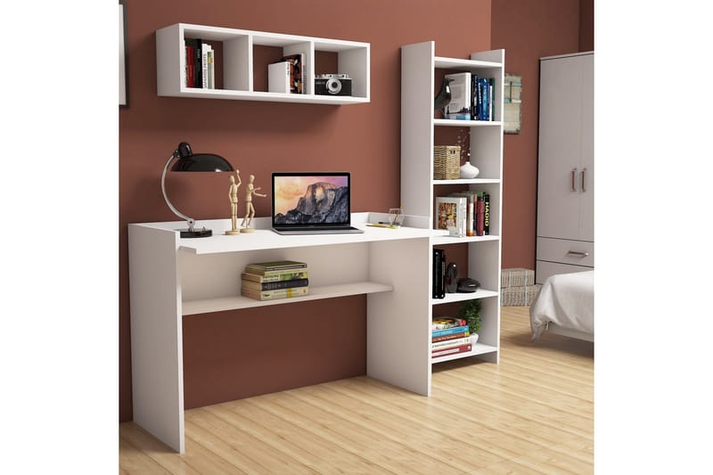 Kazeck Kontorsmöbelset 118 cm - Vit - Products - Möbler - Bord & matgrupp - Kontorsbord - Datorbord