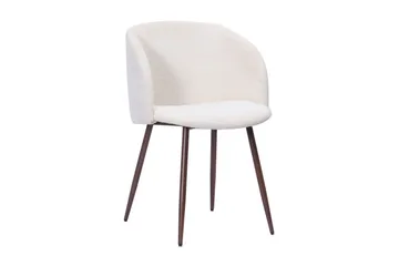 Kopparbo Matbord 180-240 cm Förlängningsbart med 6 Greya Matstolar med armstöd - Svart / Vit Bouclé / Metallben Valnöt - Products - Möbler - Bord & matgrupp - Matgrupp