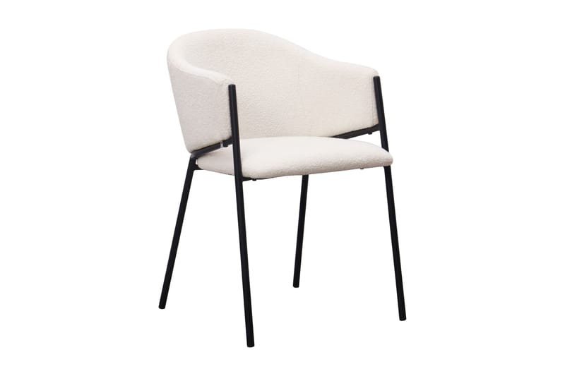 Kopparbo Matbord 200-260 cm Förlängningsbart med 8 Filip Matstolar - Svart / Vit Bouclé - Products - Möbler - Bord & matgrupp - Matgrupp