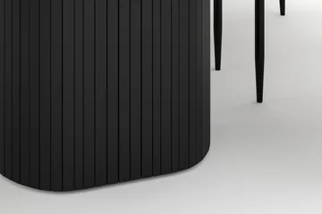 Kopparbo Matbord 200 cm med 6 Sawako Stolar - Svart - Products - Möbler - Bord & matgrupp - Matgrupp