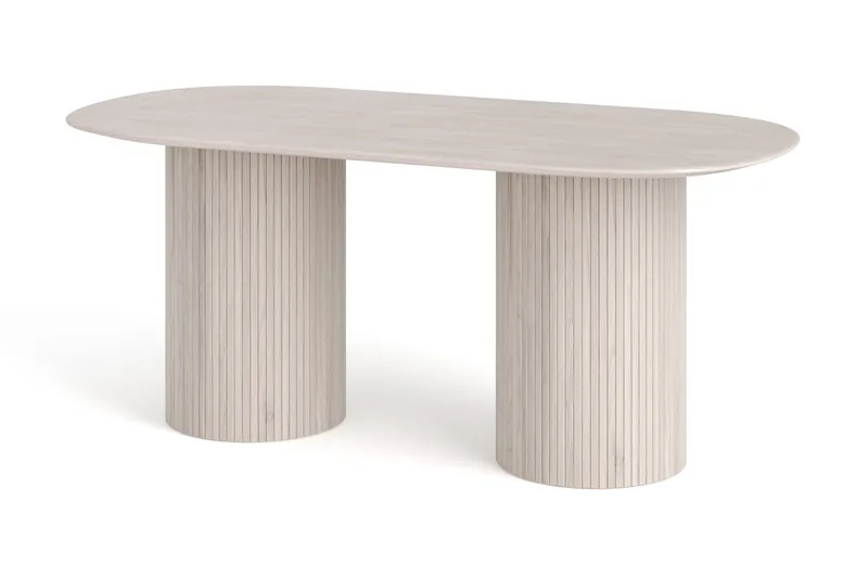 Kopparbo Matbord Oval 180x90 cm Fanér, Vitlaserad ek