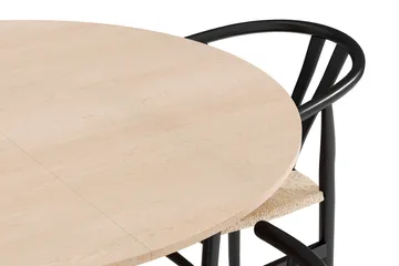 Kopparbo Matgrupp 130 cm Rund Förlängningsbart med 4 Dastoori Matstolar - Whitewash - Products - Möbler - Bord & matgrupp - Matgrupp