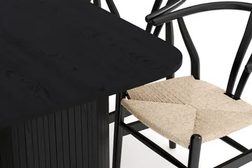 Kopparbo Matgrupp 160 cm med 6 Dastoori Matstol - 2220067-6,2229297-1 - Svart - Products - Möbler - Bord & matgrupp - Matgrupp