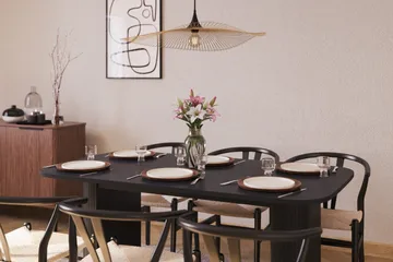 Kopparbo Matgrupp 160 cm med 6 Dastoori Matstol - 2220067-6,2229297-1 - Svart - Products - Möbler - Bord & matgrupp - Matgrupp