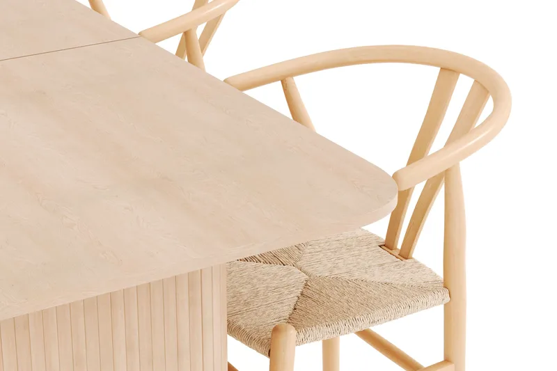 Kopparbo Matgrupp 180-240 cm Förlängningsbart med 4 Dastoori Matstolar - Whitewash - Products - Möbler - Bord & matgrupp - Matgrupp