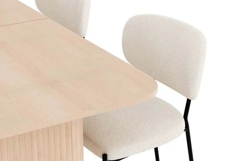Kopparbo Matgrupp 180-240 cm Förlängningsbart med 4 Gemmiano Matstolar - Whitewash - Products - Möbler - Bord & matgrupp - Matgrupp