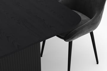 Kopparbo Matgrupp 200-206cm med 6 Alsarp Matstolar - Svart - Products - Möbler - Bord & matgrupp - Matgrupp