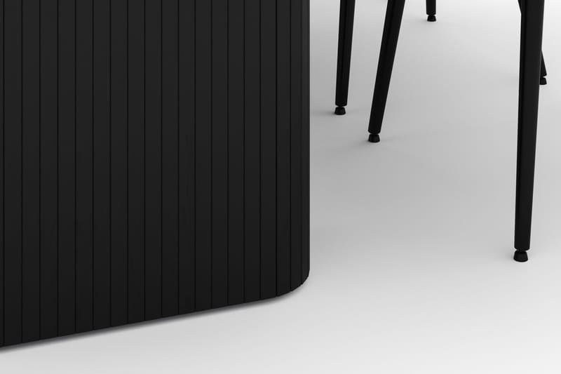 Kopparbo Matgrupp 200-206cm med 8 Alsarp Matstolar - Svart - Products - Möbler - Bord & matgrupp - Matgrupp