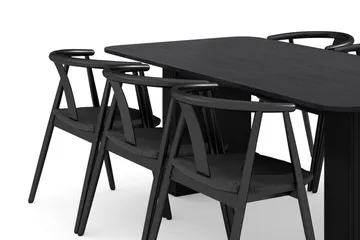 Kopparbo Matgrupp 200-260 cm Förlängningsbart med 6 Cytie Karmstolar - Svart - Products - Möbler - Bord & matgrupp - Matgrupp
