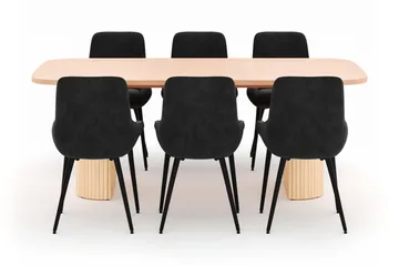 Kopparbo Matgrupp 200x90cm med 6 Alsarp Matstolar - Natural - Products - Möbler - Bord & matgrupp - Matgrupp