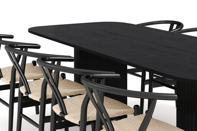 Kopparbo Matgrupp 240 cm med 8 Dastoori Matstol - 2220067-8,2229313-1 - Svart - Products - Möbler - Bord & matgrupp - Matgrupp