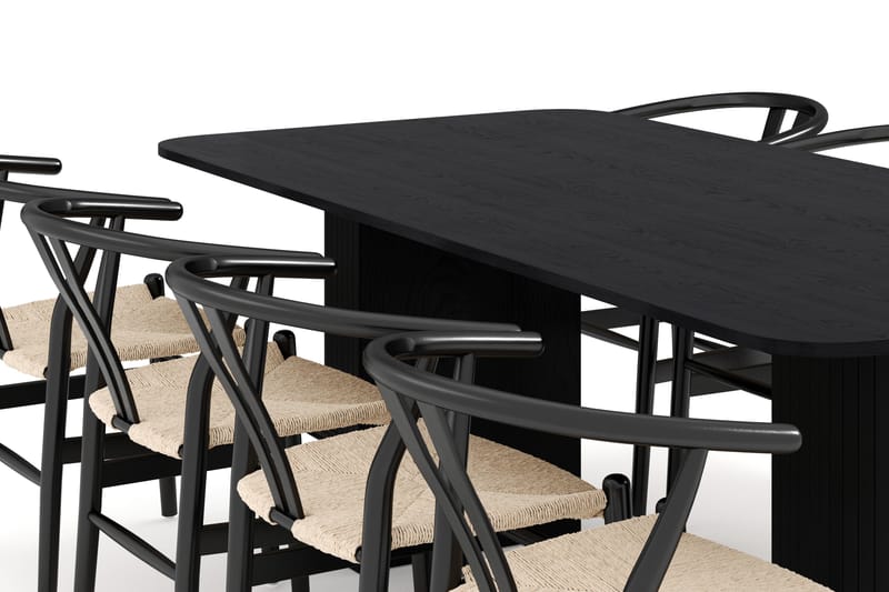 Kopparbo Matgrupp förlängningsbart 200-260 cm med 8 Dastoori Matstol - 2220067-8,2229312-1 - Svart - Products - Möbler - Bord & matgrupp - Matgrupp