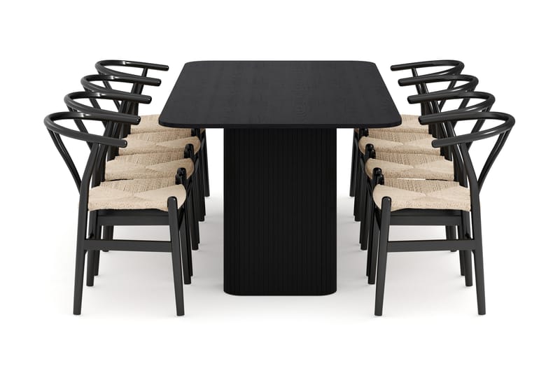 Kopparbo Matgrupp förlängningsbart 200-260 cm med 8 Dastoori Matstol - 2220067-8,2229312-1 - Svart - Products - Möbler - Bord & matgrupp - Matgrupp